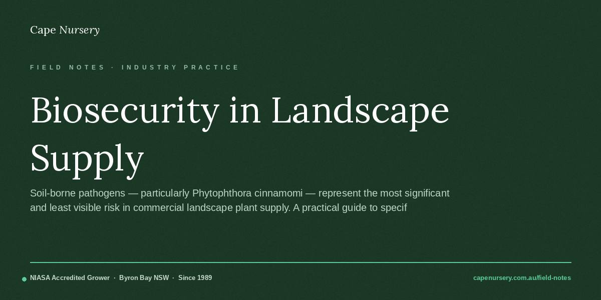 Biosecurity in the Landscape Plant Supply Chain: A Practical Framework